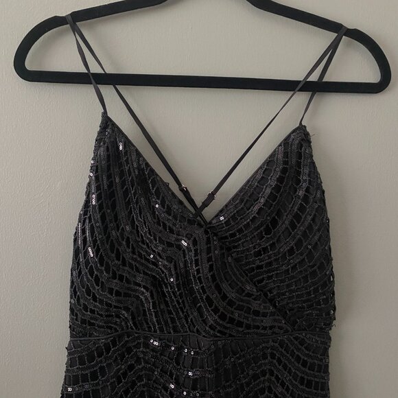 NWT Lulu's Black Sequin Mini Dress, Size Small - Picture 10 of 14